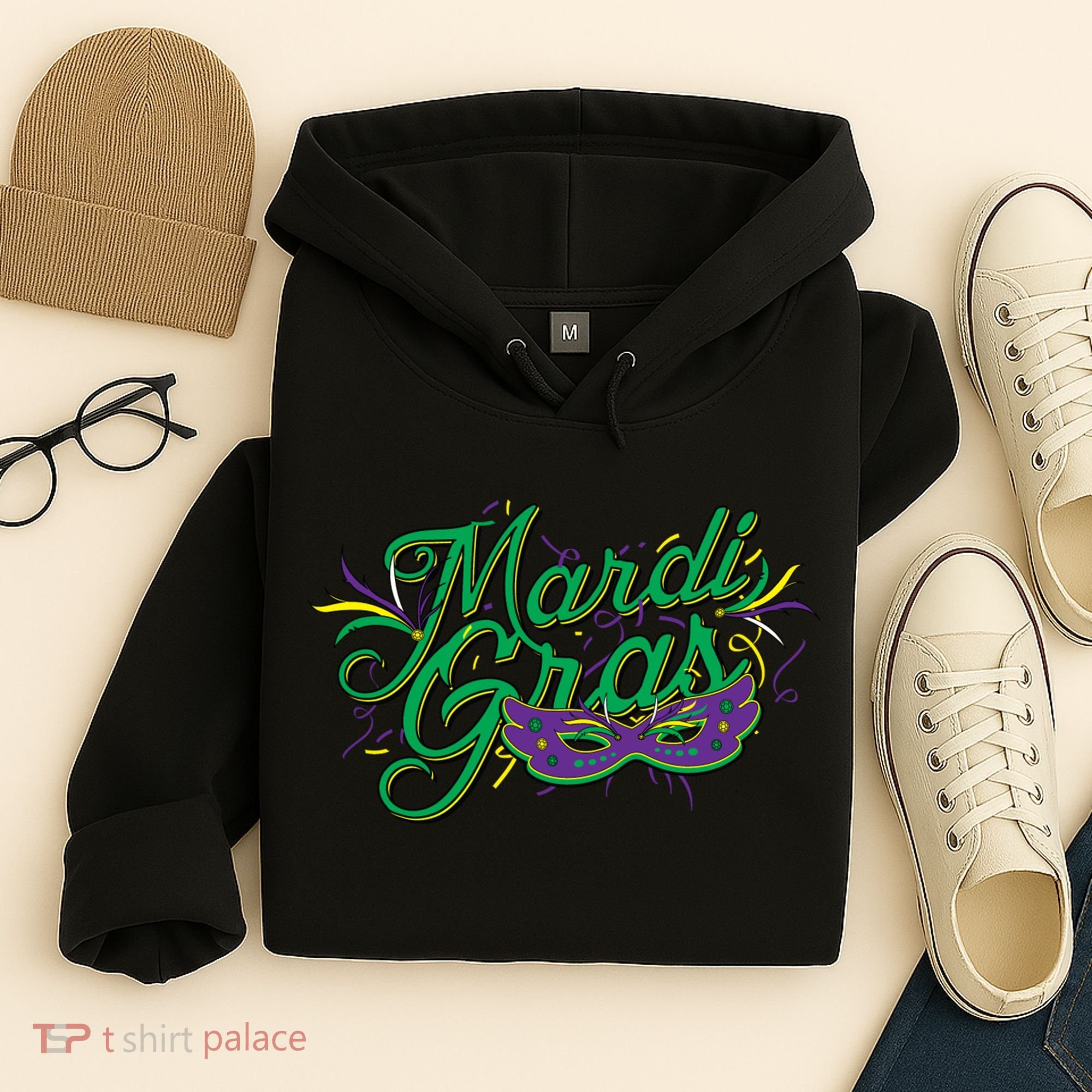 Mardi Gras Celebration Logo Hoodie