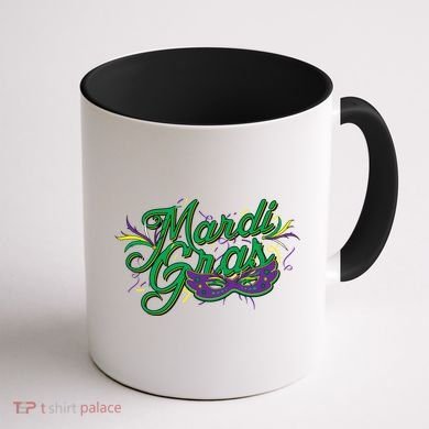Mardi Gras Celebration Logo Coffee Mug back
