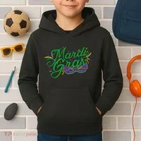Mardi Gras Celebration Logo Kids Hoodie thumb 2