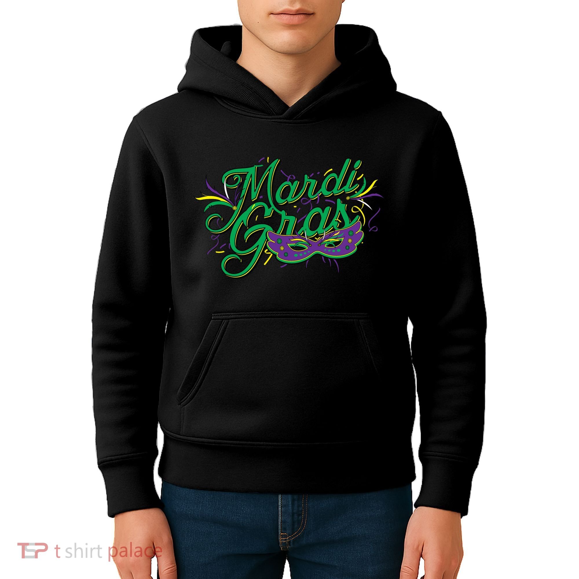 Mardi Gras Celebration Logo Kids Hoodie