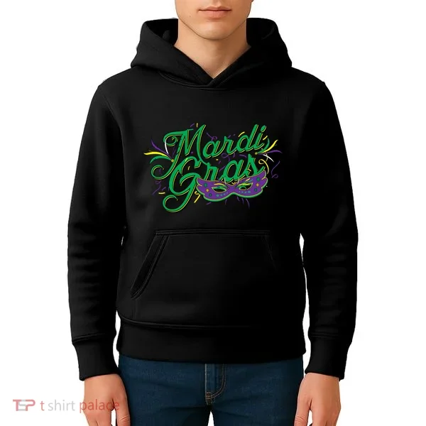 Mardi Gras Celebration Logo Kids Hoodie