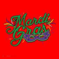 Mardi Gras Celebration Logo Santa Hat thumb 1