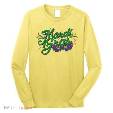 Mardi Gras Celebration Logo Long Sleeve Shirt