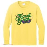 Mardi Gras Celebration Logo Kids Long Sleeve Shirt thumb 0