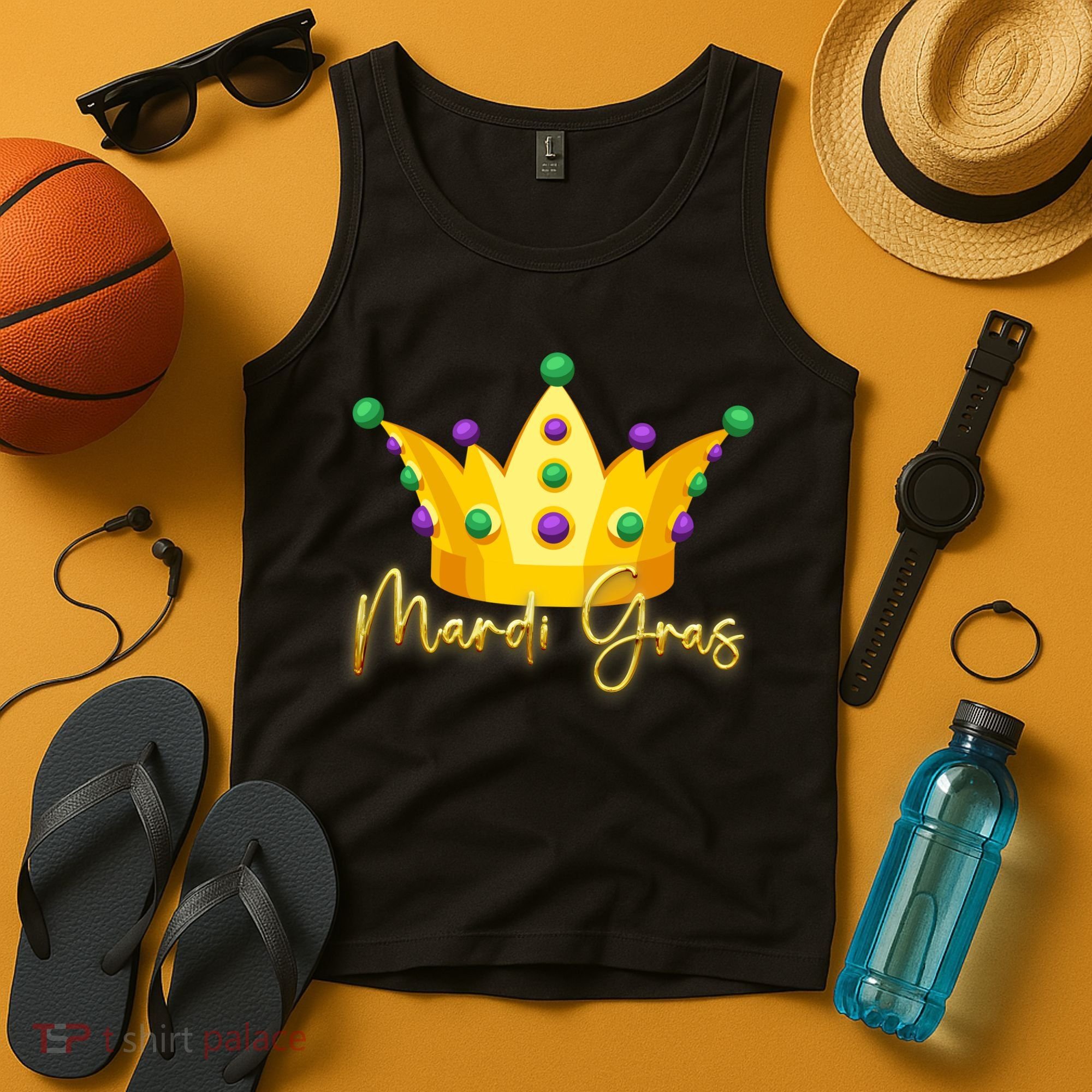 Mardi Gras Crown Celebration Tank Top