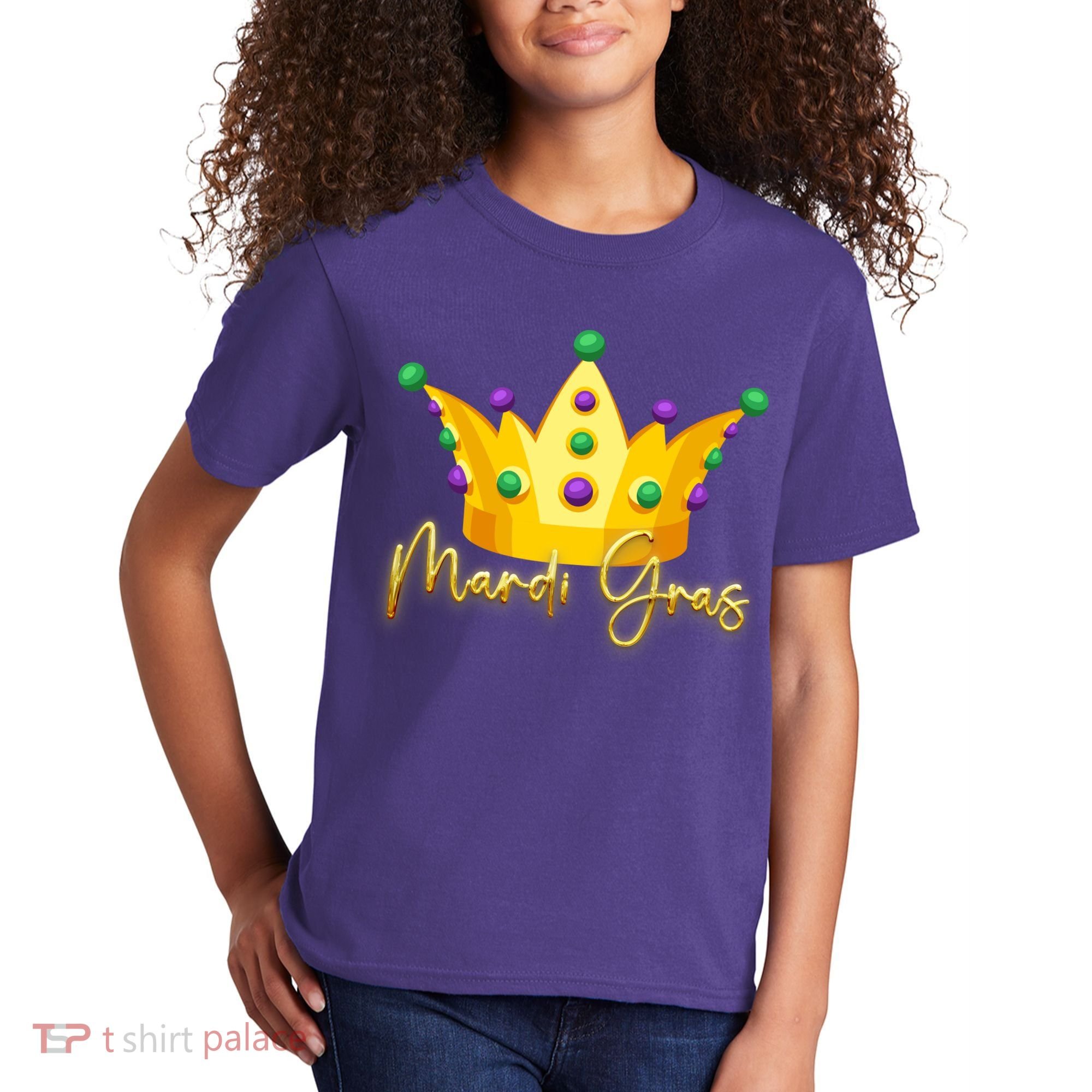 Mardi Gras Crown Celebration Kids T-Shirt