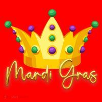Mardi Gras Crown Celebration Santa Hat thumb 1