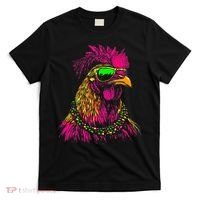 Mardi Gras Chicken Sunglasses Beads Farmer New Orleans Party T-Shirt thumb 0