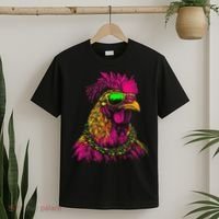 Mardi Gras Chicken Sunglasses Beads Farmer New Orleans Party T-Shirt thumb 2
