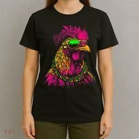 Mardi Gras Chicken Sunglasses Beads Farmer New Orleans Party T-Shirt thumb 4