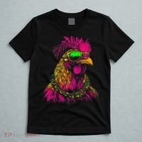 Mardi Gras Chicken Sunglasses Beads Farmer New Orleans Party T-Shirt thumb 5