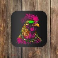 Mardi Gras Chicken Sunglasses Beads Farmer New Orleans Party Coaster thumb 0