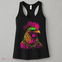 Mardi Gras Chicken Sunglasses Beads Farmer New Orleans Party Women's Tank Top thumb 3