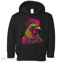 Mardi Gras Chicken Sunglasses Beads Farmer New Orleans Party Toddler Hoodie thumb 0
