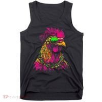 Mardi Gras Chicken Sunglasses Beads Farmer New Orleans Party Tank Top thumb 0