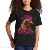 Mardi Gras Chicken Sunglasses Beads Farmer New Orleans Party Kids T-Shirt thumb 2