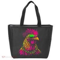Mardi Gras Chicken Sunglasses Beads Farmer New Orleans Party Tote Bag thumb 0