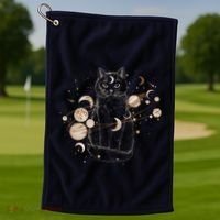 Magical Galaxy Cat Golf Towel thumb 1