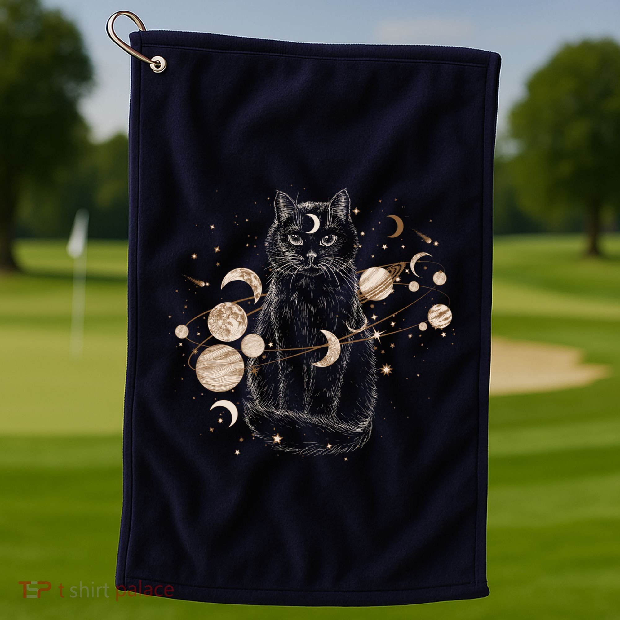 Magical Galaxy Cat Golf Towel