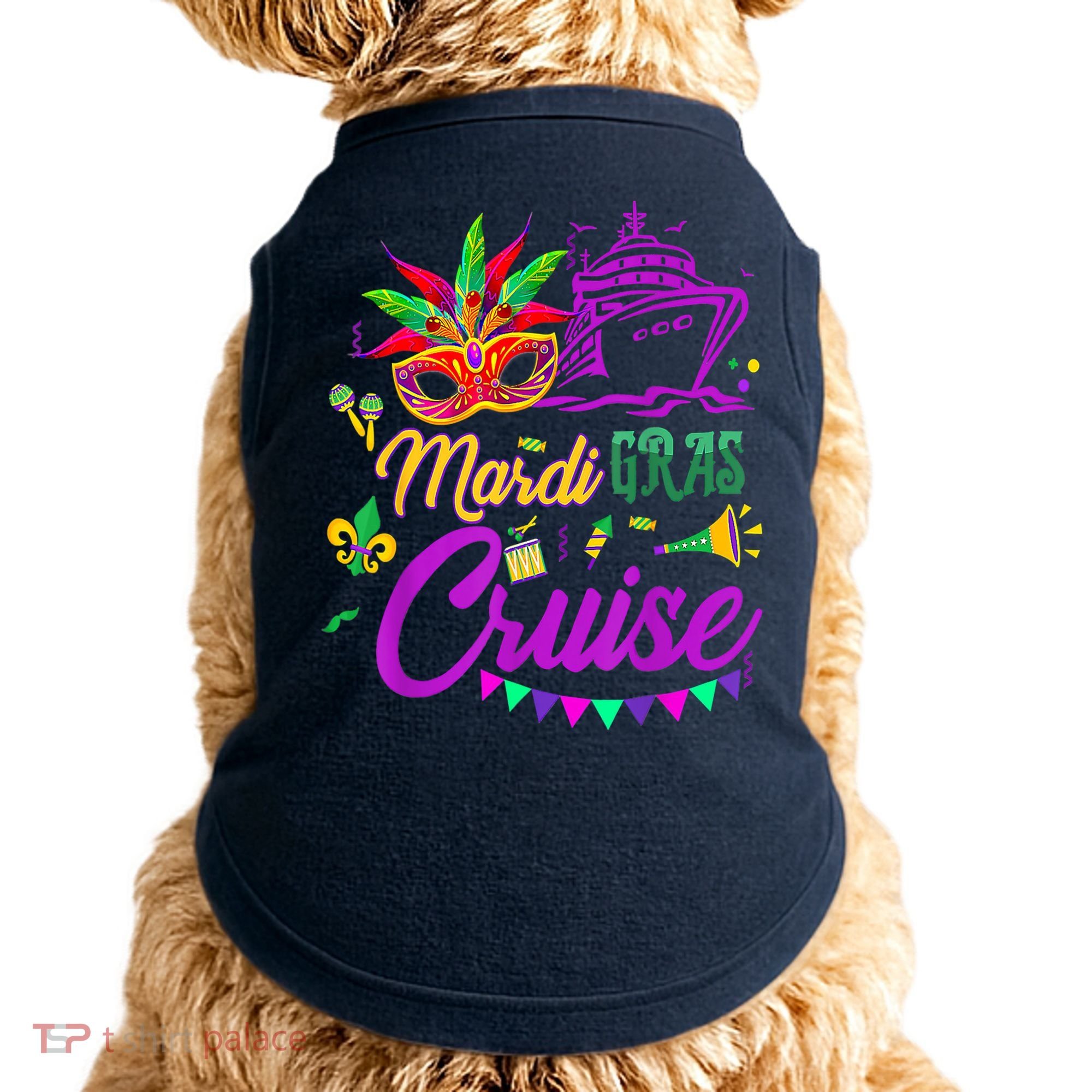 Mardi Gras Cruise Cruising Mask Cruise Ship Party Costume Doggie Tank