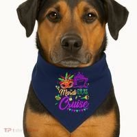 Mardi Gras Cruise Cruising Mask Cruise Ship Party Costume USA-Made Doggie Bandana thumb 1