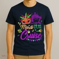 Mardi Gras Cruise Cruising Mask Cruise Ship Party Costume T-Shirt thumb 3