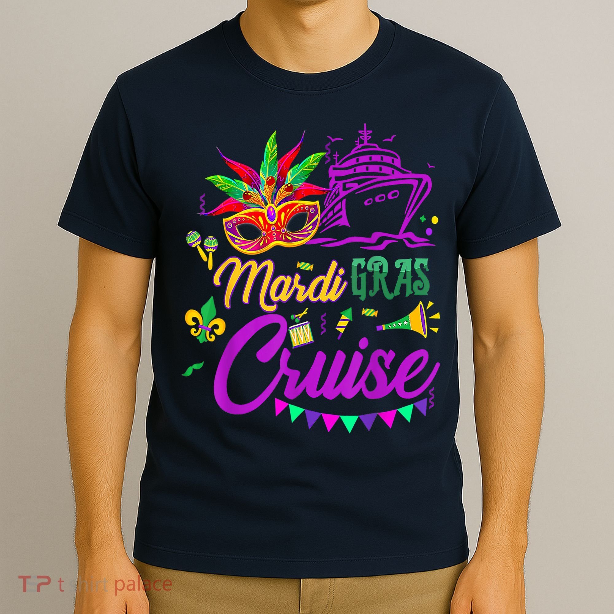 Mardi Gras Cruise Cruising Mask Cruise Ship Party Costume T-Shirt