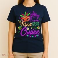 Mardi Gras Cruise Cruising Mask Cruise Ship Party Costume T-Shirt thumb 4