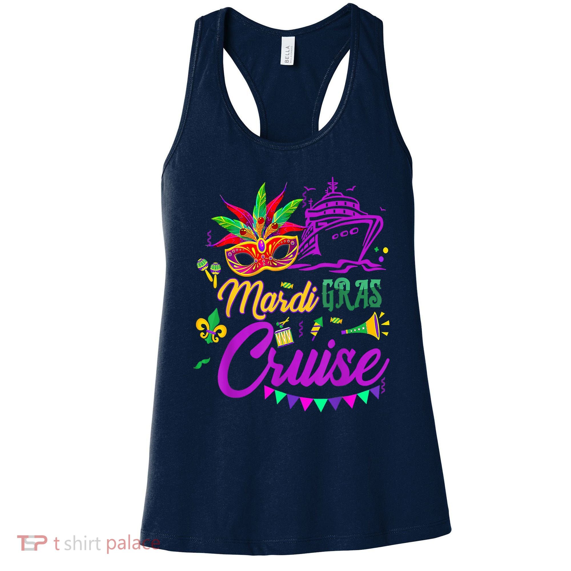 Mardi Gras Cruise Cruising Mask Cruise Ship Party Costume Women's Tank Top