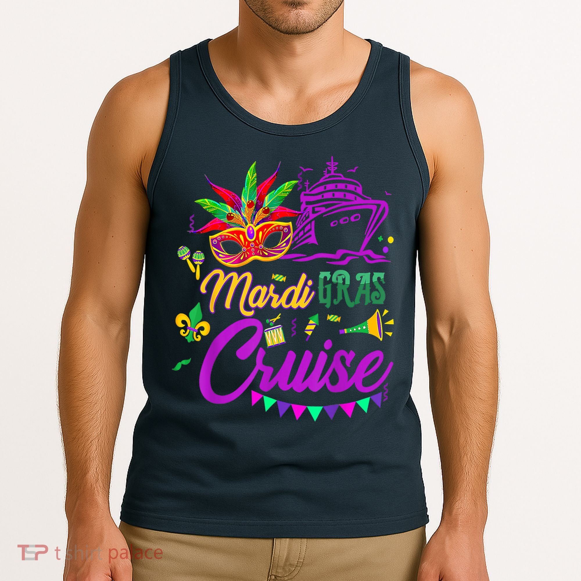 Mardi Gras Cruise Cruising Mask Cruise Ship Party Costume Tank Top