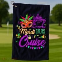 Mardi Gras Cruise Cruising Mask Cruise Ship Party Costume Golf Towel thumb 1