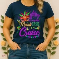 Mardi Gras Cruise Cruising Mask Cruise Ship Party Costume Women's T-Shirt thumb 2