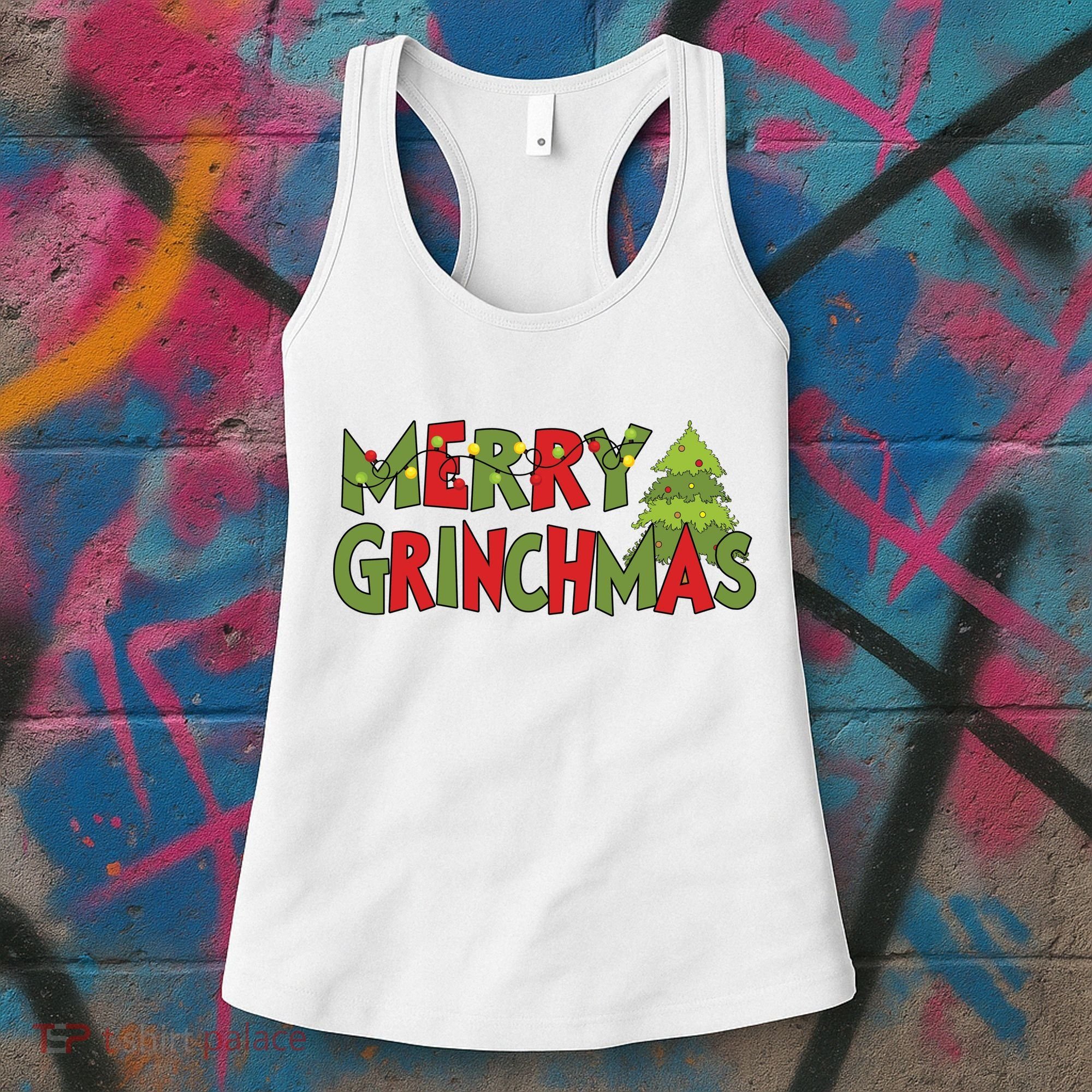 Merry Grinchmas Christmas Holiday Xmas Funny Matching Family Women's Tank Top