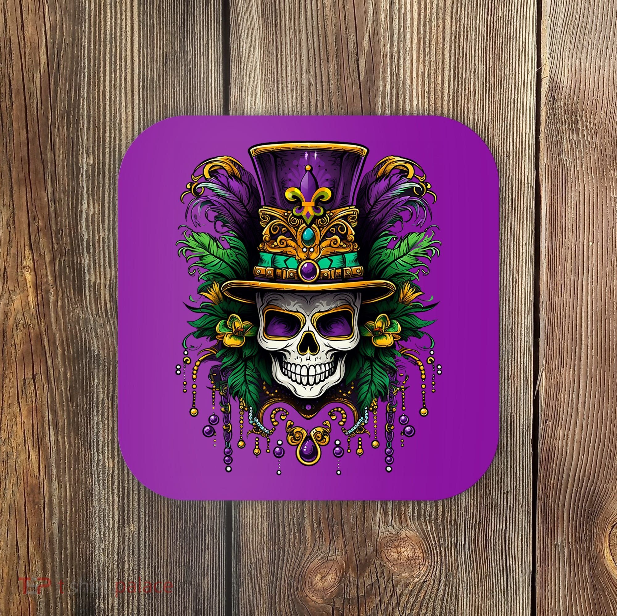 Mardi Gras Costume Sugar Skull Carnival Party Coaster