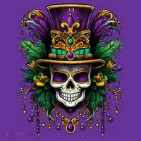 Mardi Gras Costume Sugar Skull Carnival Party Visor thumb 3