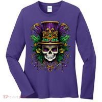 Mardi Gras Costume Sugar Skull Carnival Party Women's Long Sleeve Shirt thumb 0
