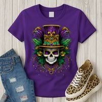 Mardi Gras Costume Sugar Skull Carnival Party Women's T-Shirt thumb 3