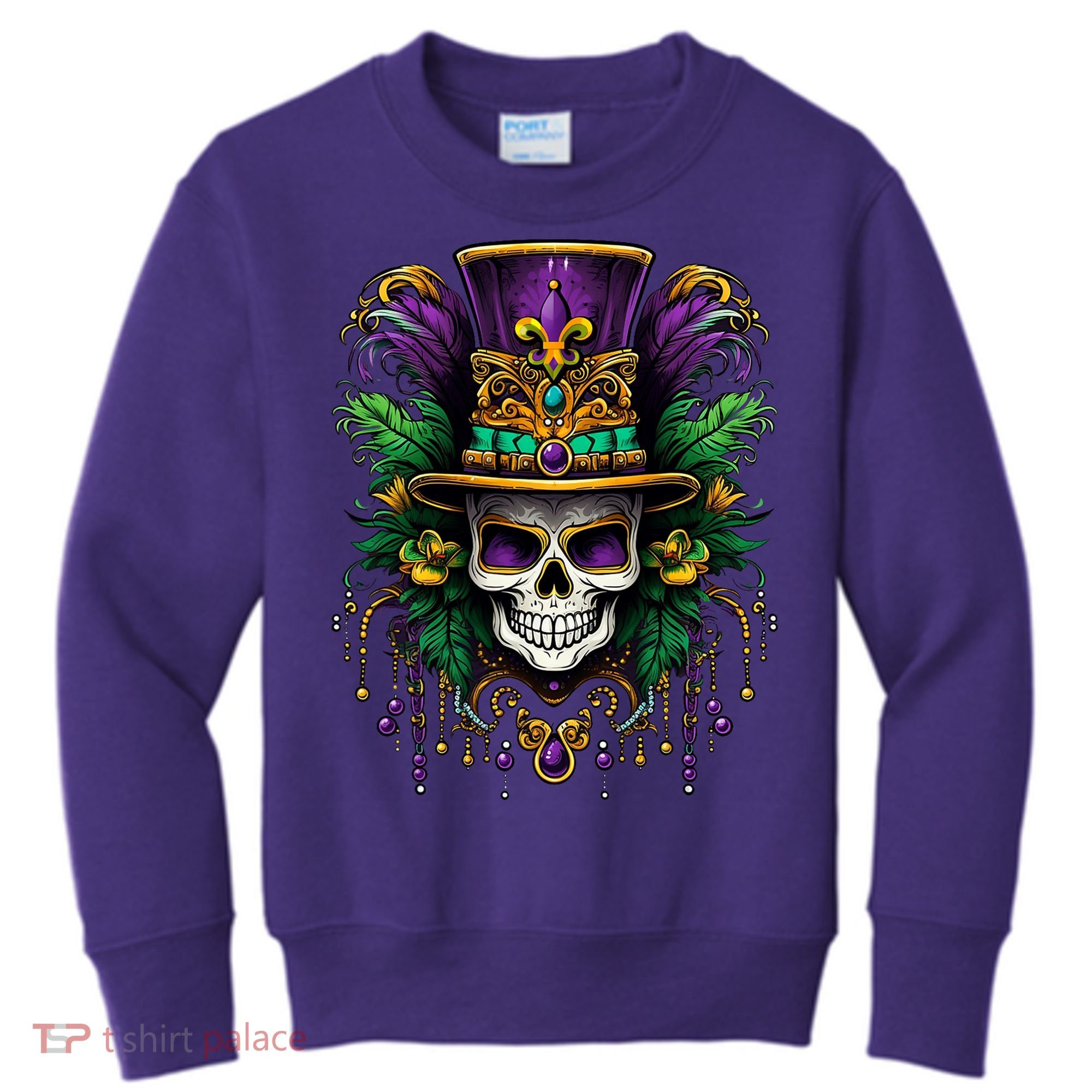 Mardi Gras Costume Sugar Skull Carnival Party Kids Sweatshirt
