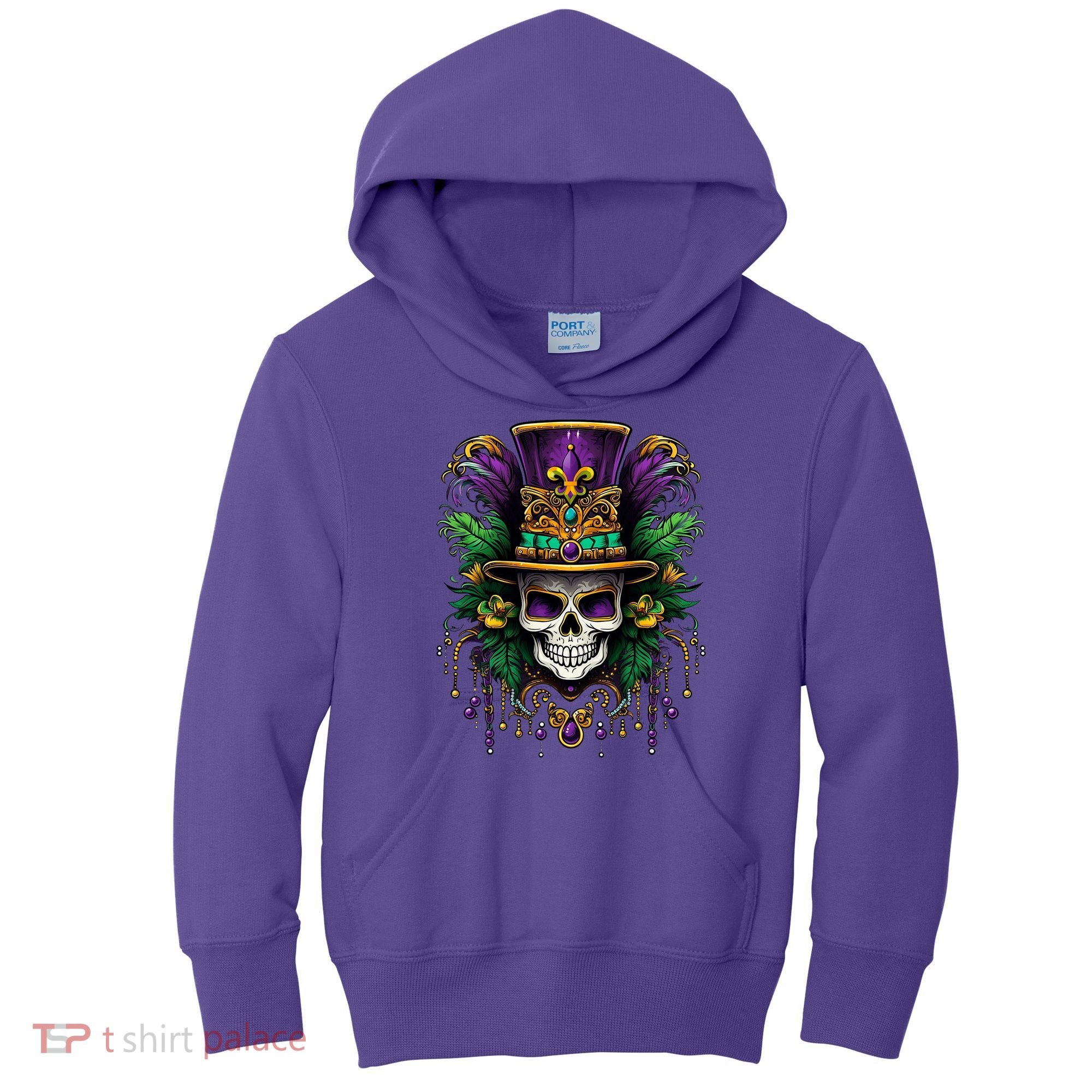 Mardi Gras Costume Sugar Skull Carnival Party Kids Hoodie