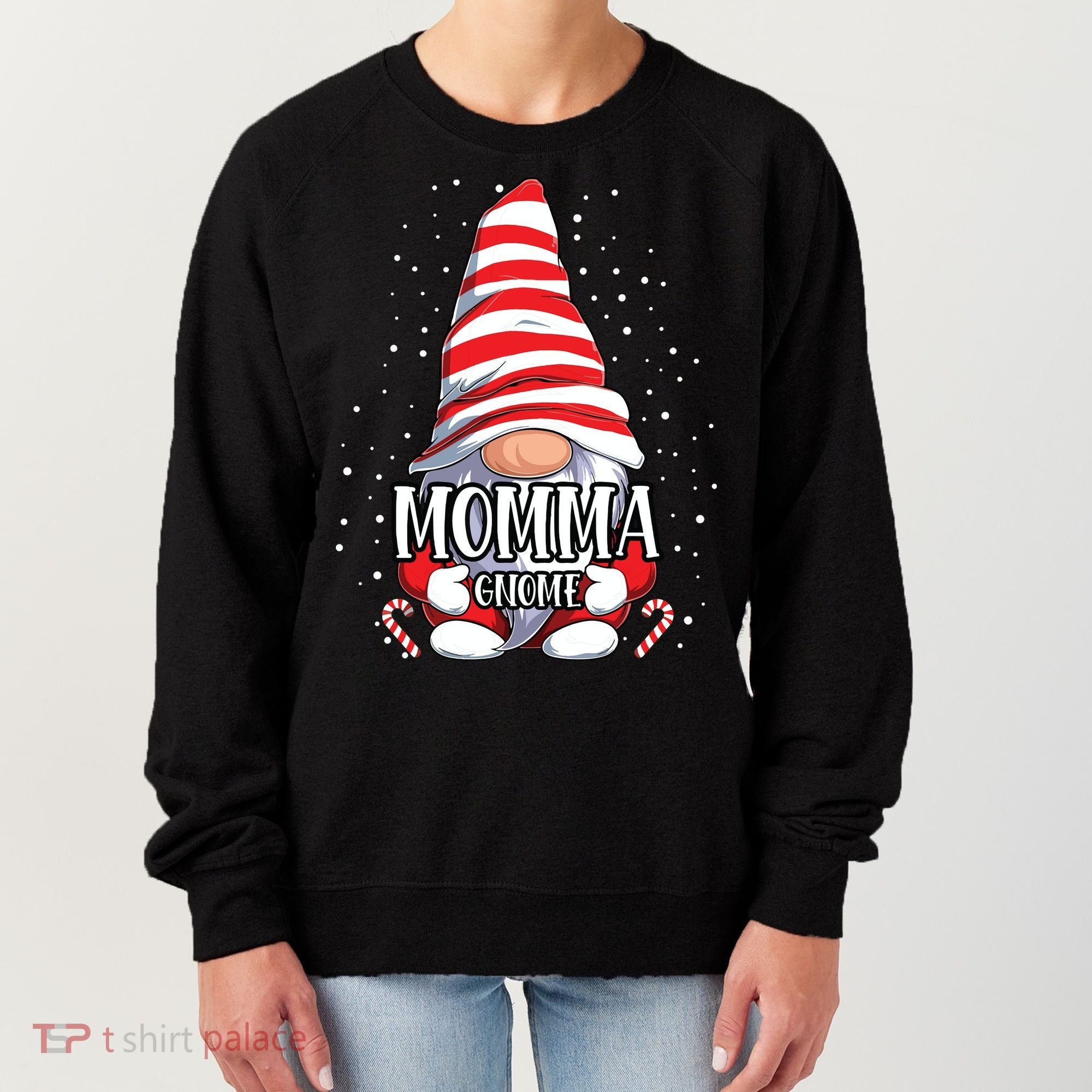 Momma Gnome Christmas Pajamas Matching Family Group Women's Sweatshirt