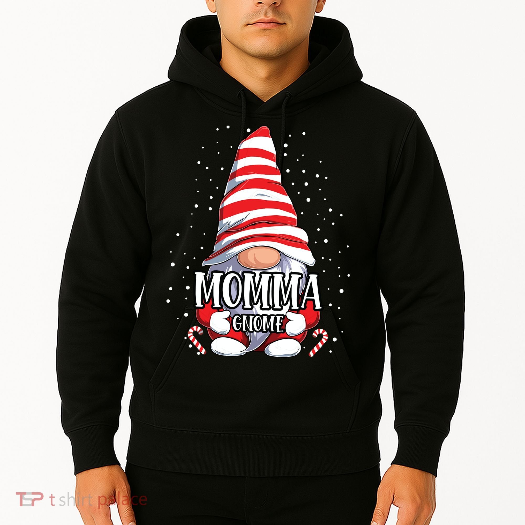 Momma Gnome Christmas Pajamas Matching Family Group Hoodie