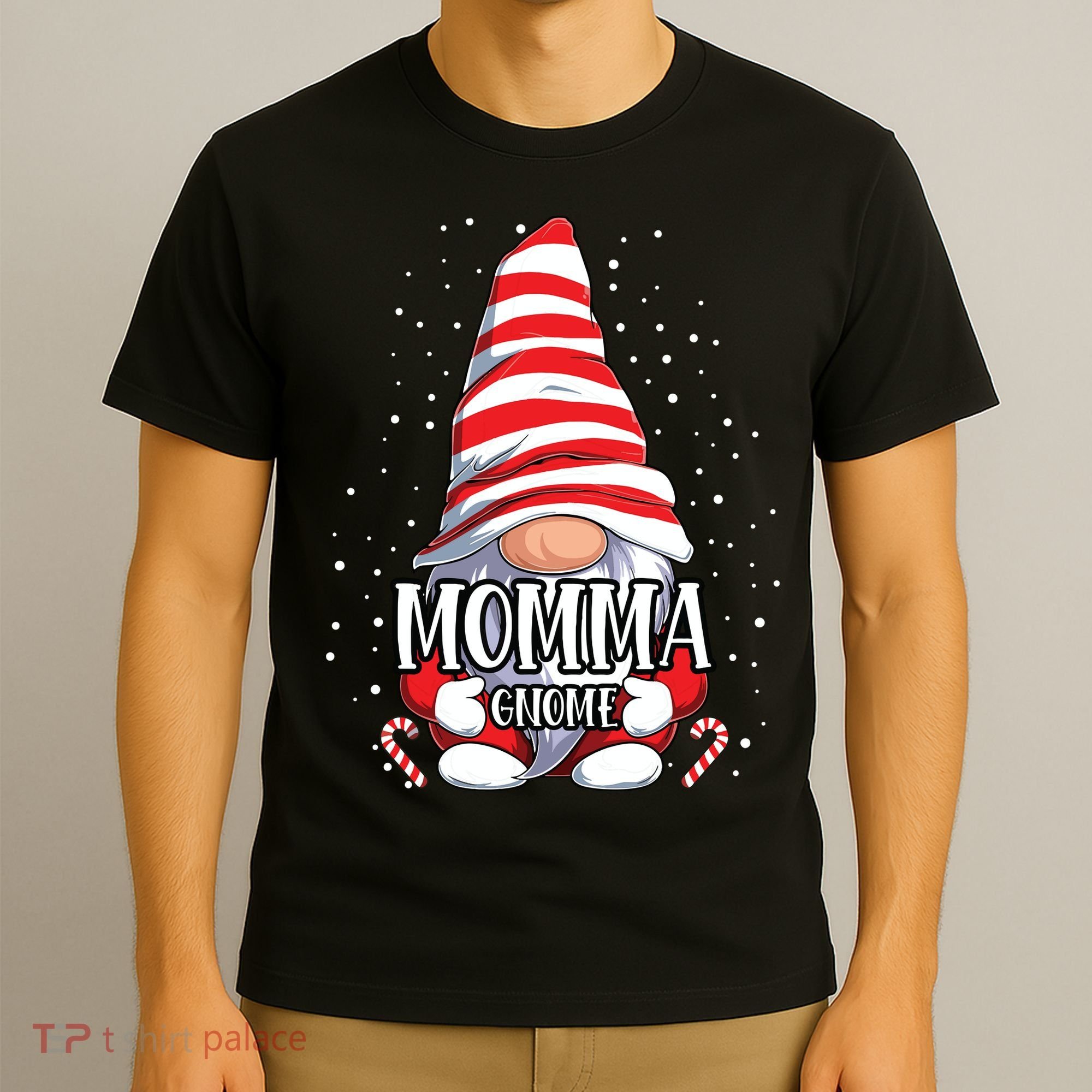 Momma Gnome Christmas Pajamas Matching Family Group T-Shirt