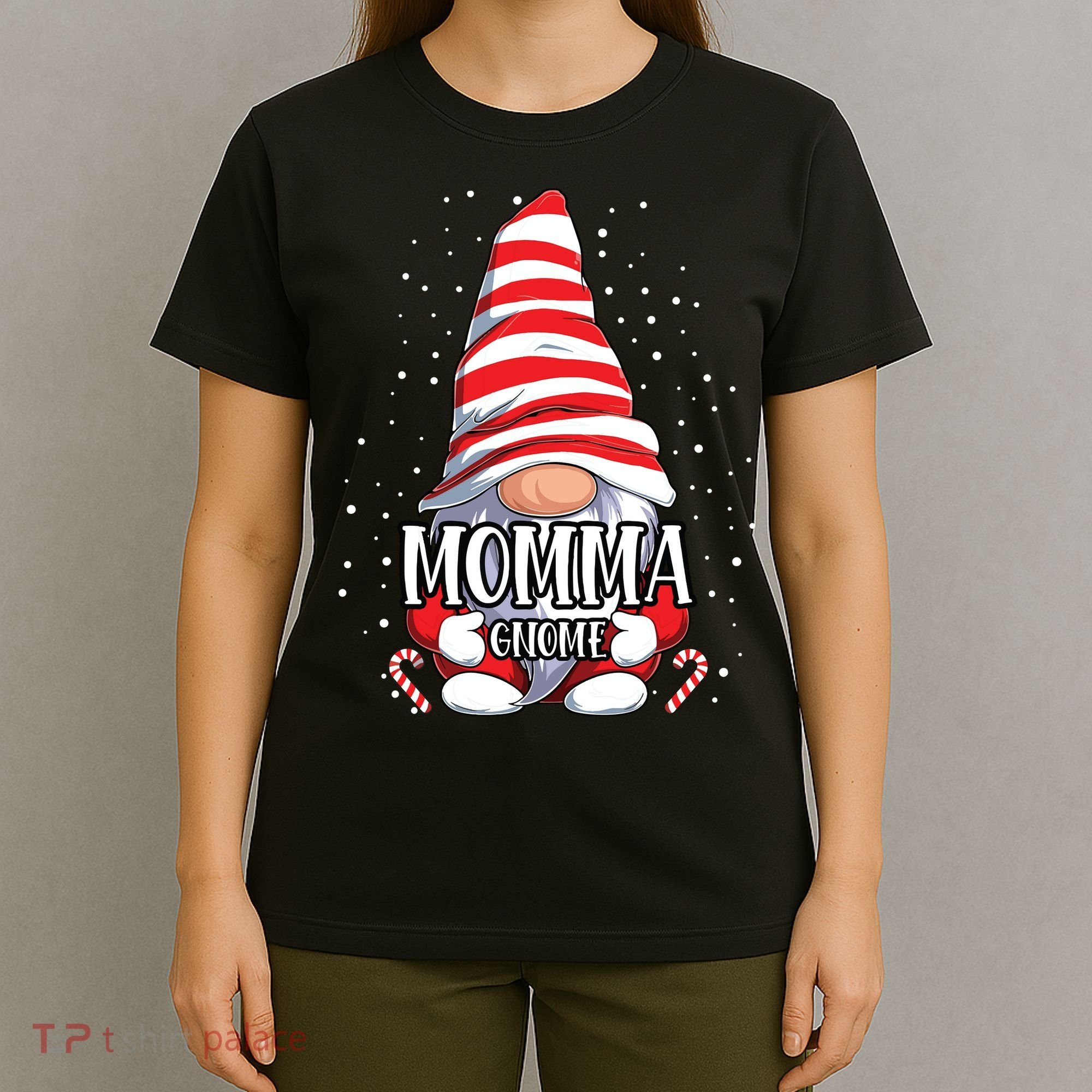 Momma Gnome Christmas Pajamas Matching Family Group T-Shirt
