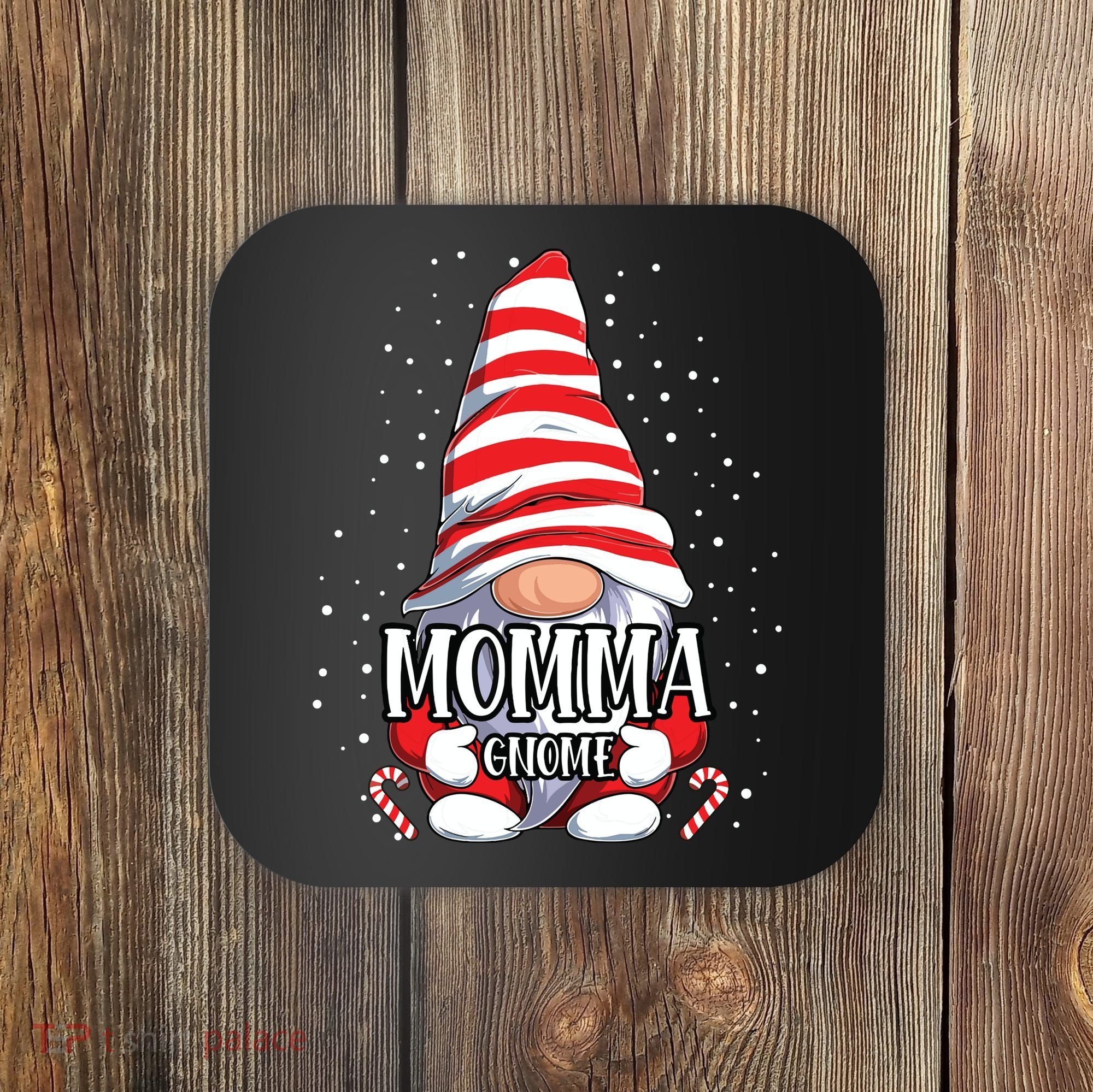 Momma Gnome Christmas Pajamas Matching Family Group Coaster