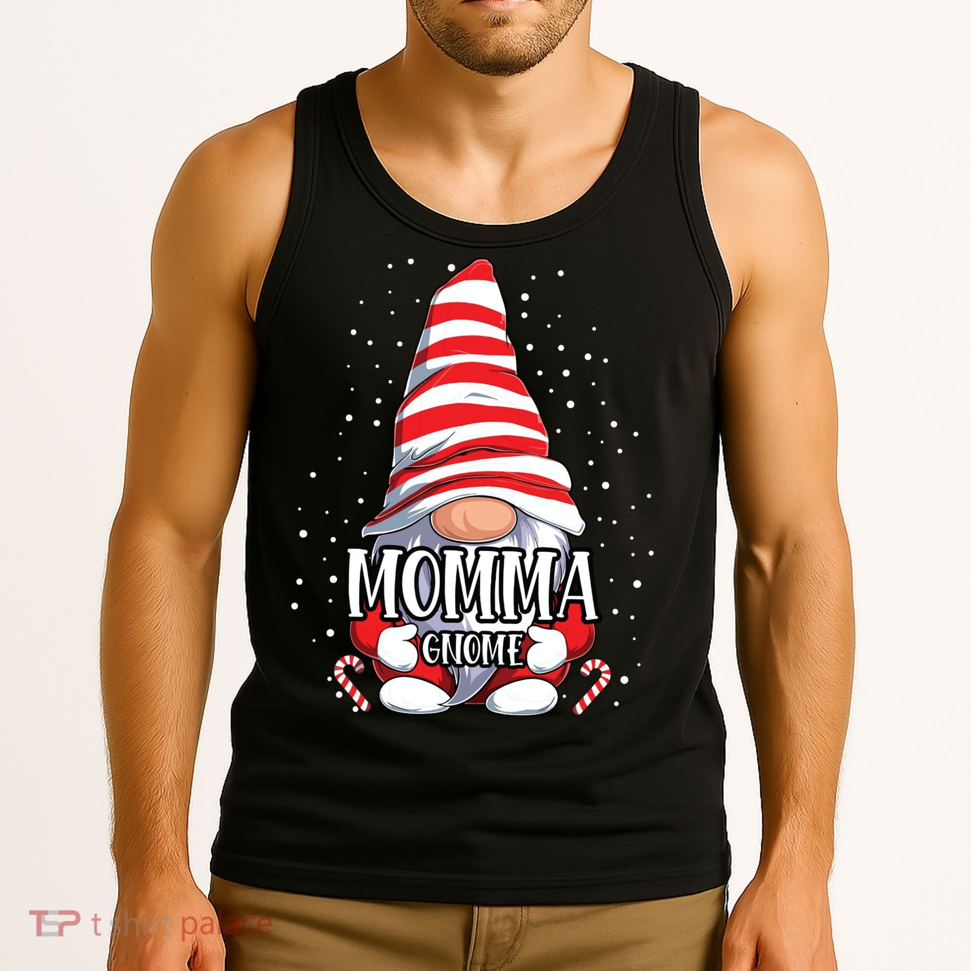 Momma Gnome Christmas Pajamas Matching Family Group Tank Top