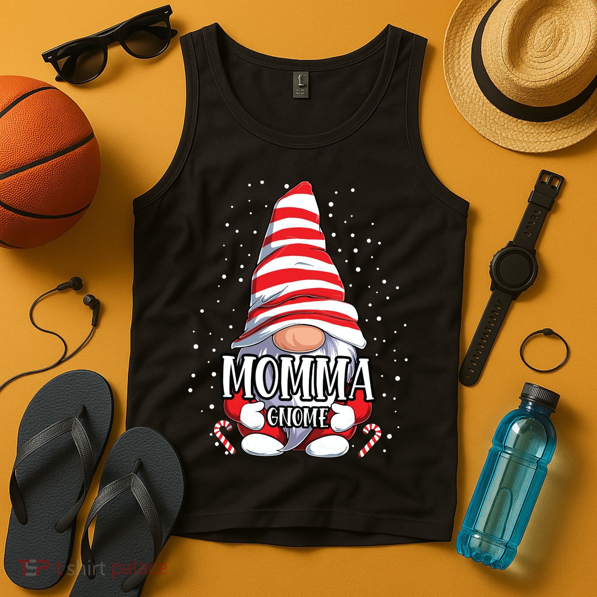 Momma Gnome Christmas Pajamas Matching Family Group Tank Top
