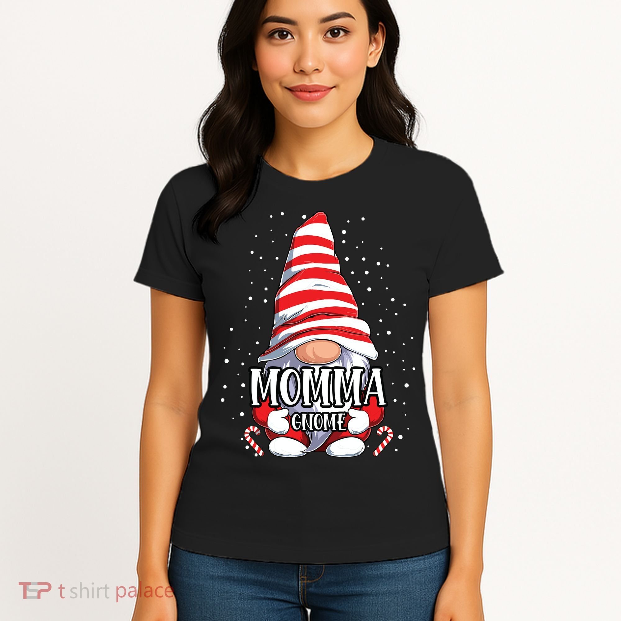 Momma Gnome Christmas Pajamas Matching Family Group Women's T-Shirt
