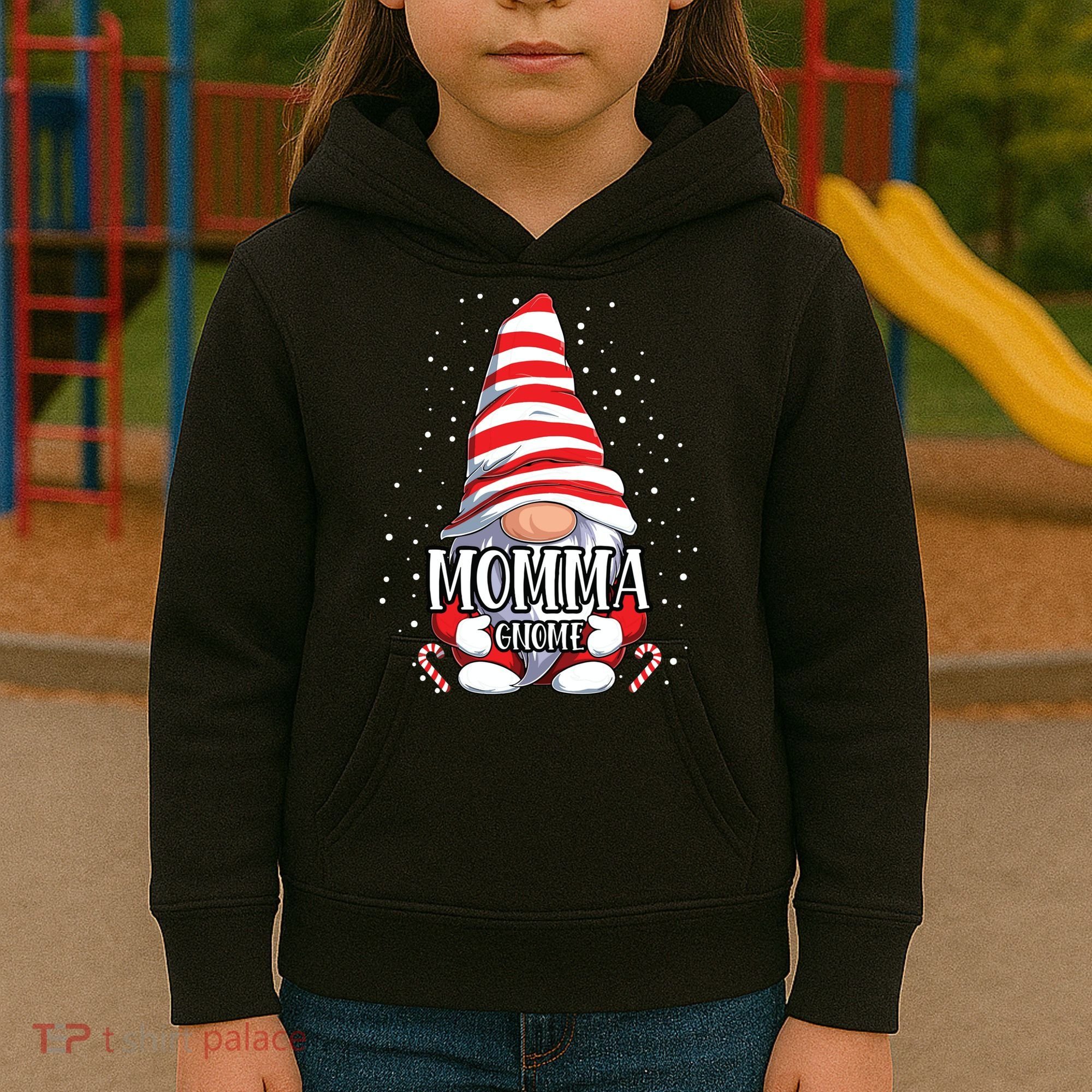 Momma Gnome Christmas Pajamas Matching Family Group Kids Hoodie