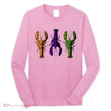 Mardi Gras Cajun Crawfish Happy Mardi Gras Long Sleeve Shirt