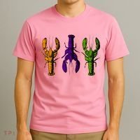 Mardi Gras Cajun Crawfish Happy Mardi Gras T-Shirt thumb 3